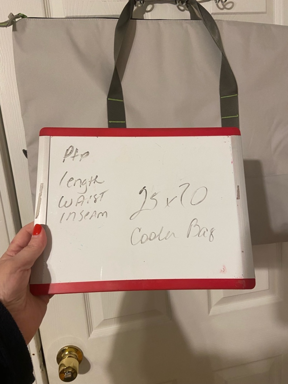 Gray 25 can cooler bag with Green-Trim Handles - Picture 5 of 5